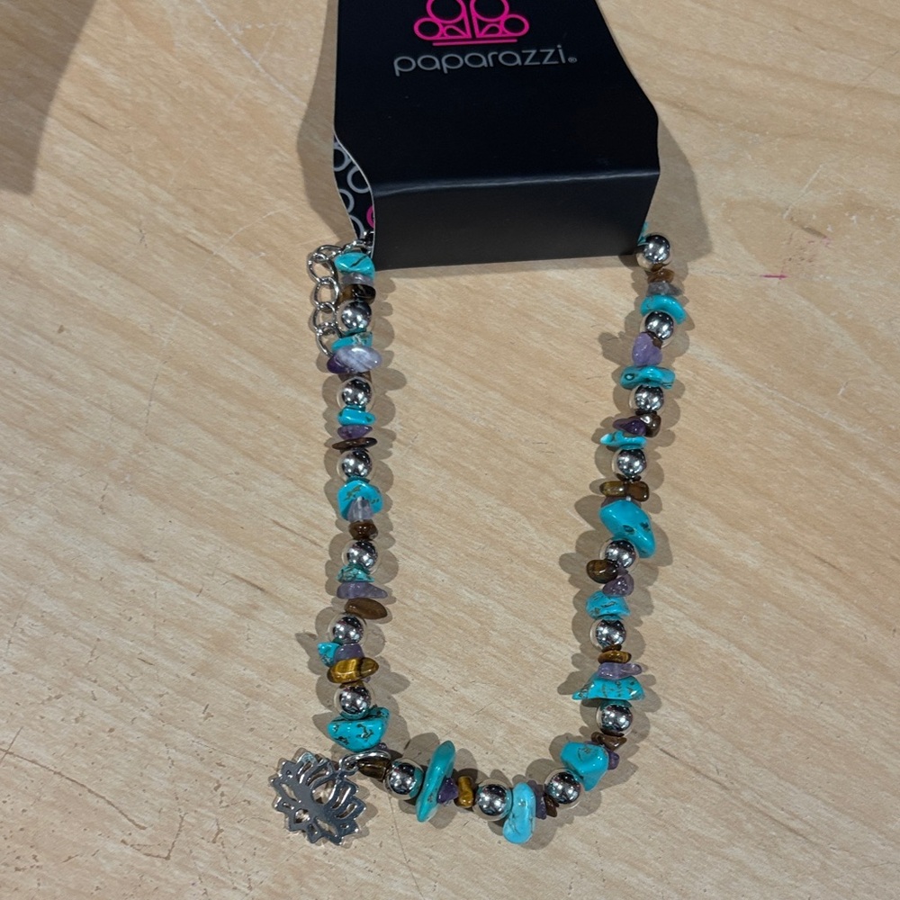 Paparazzi Turquoise and Silver anklet